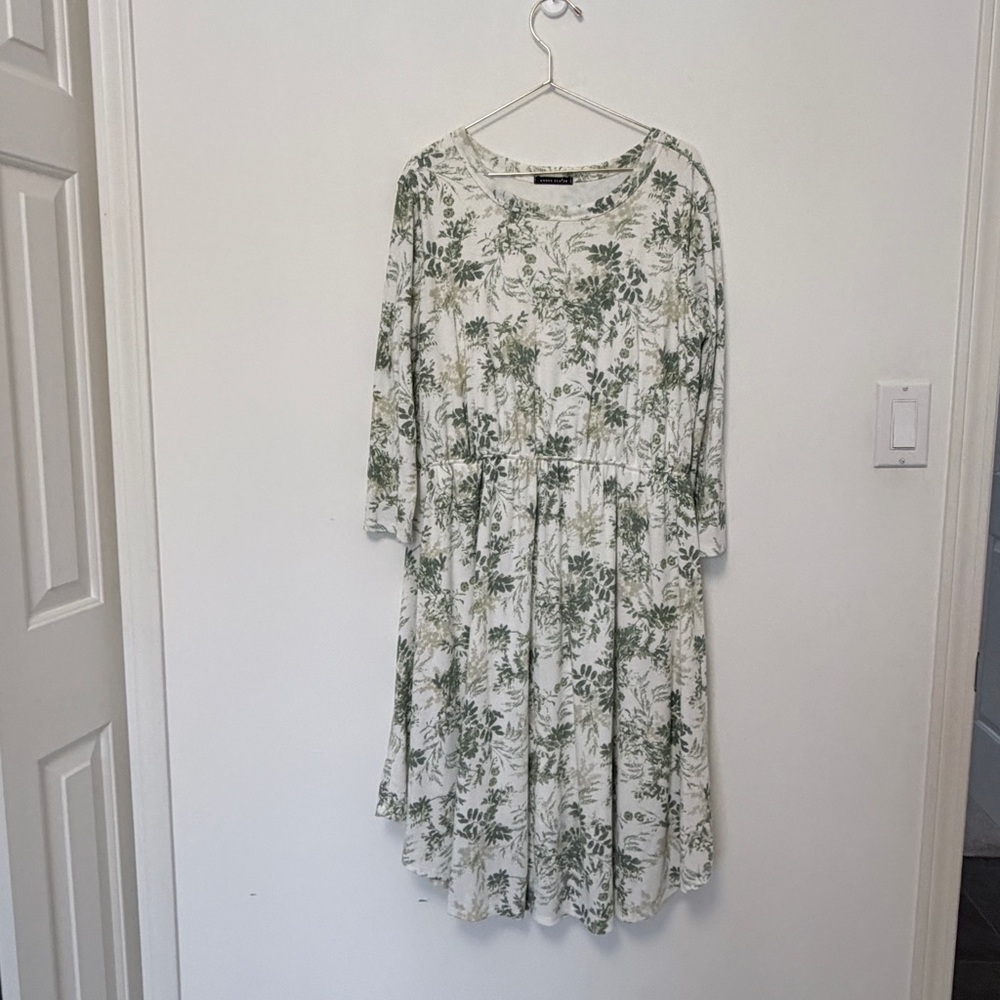 Sweet Claire Botanical Print Long Sleeve Dress